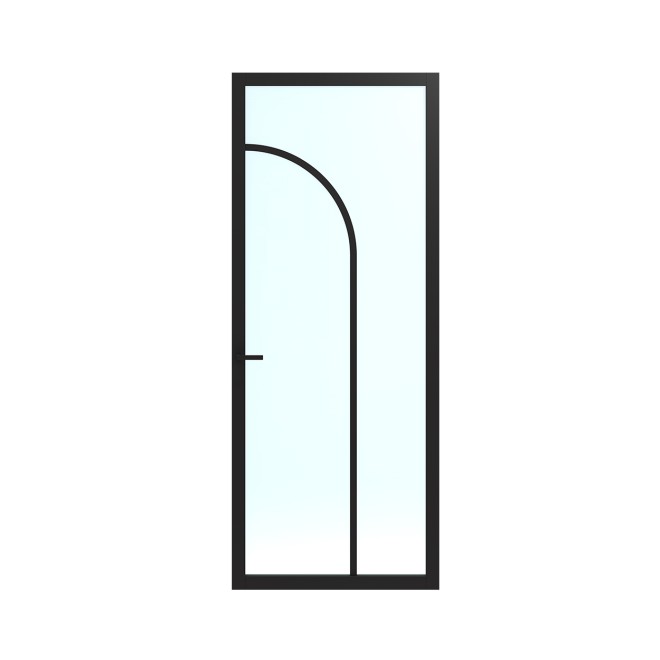 Binnendeur Skantrae SSL 14512 Blank Glas Zwart Gelakt